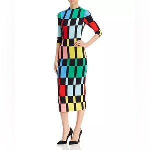 Alice and Olivia Delora Geometric Print Midi Dress